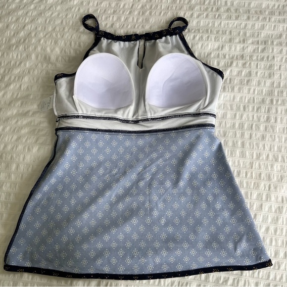 NWOT Kona Sol Women's Keyhole High Neck Tankini Top, Oxford Blue, M - Picture 11 of 12